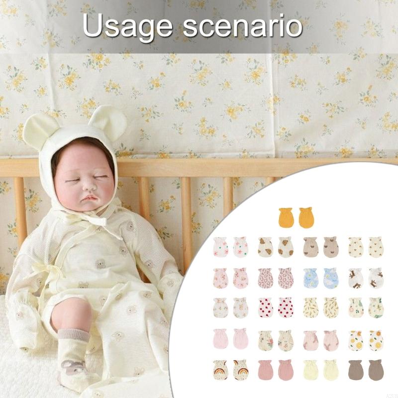 Skincare Newborn - 1 par mitones algodón para recién